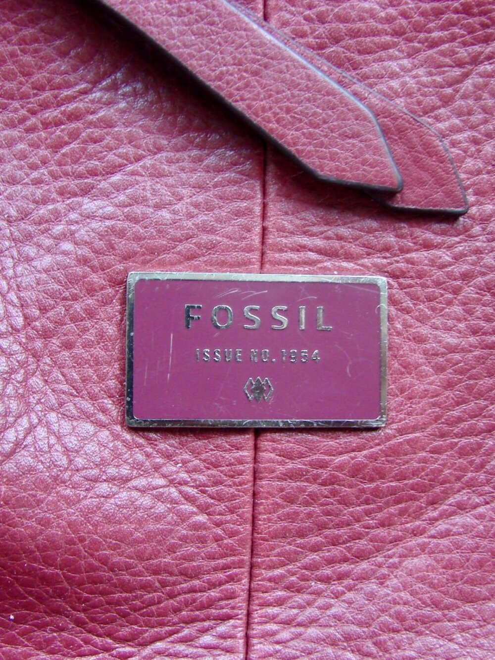 Fossil Dawson Burgundy Leather Satchel Bag Purse Crossbody Cow Hide Long Strap - Picture 7 of 16